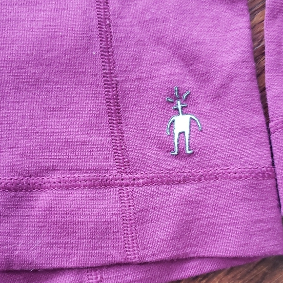 Flawed Smartwool Purple Long Sleeve 100% Wool Baselayer Top Size Medium - Picture 4 of 9